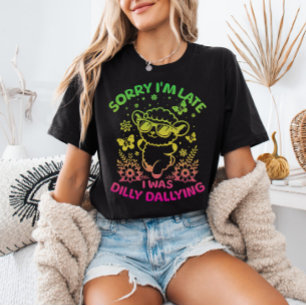 Camiseta Desculpe, estou atrasado. Eu estava matando cordei