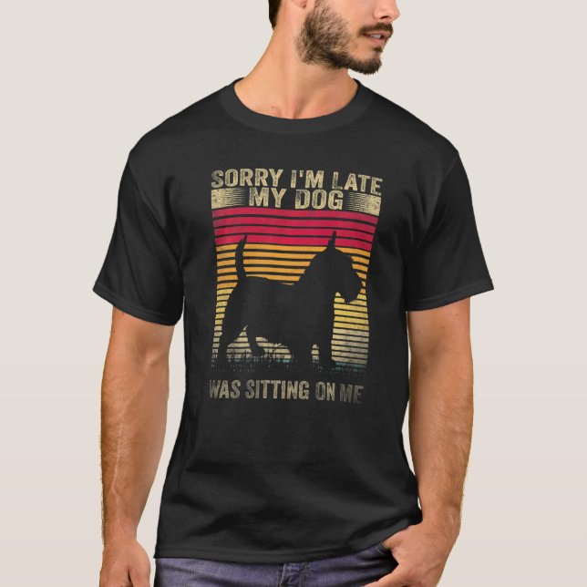 Camiseta Desculpe, Estou Atrasado Meu Cachorro Estava Senta (Frente)