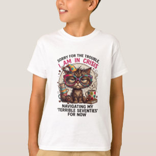 Camiseta Desculpe, Estou em Crise Piada de Aniversário de 7