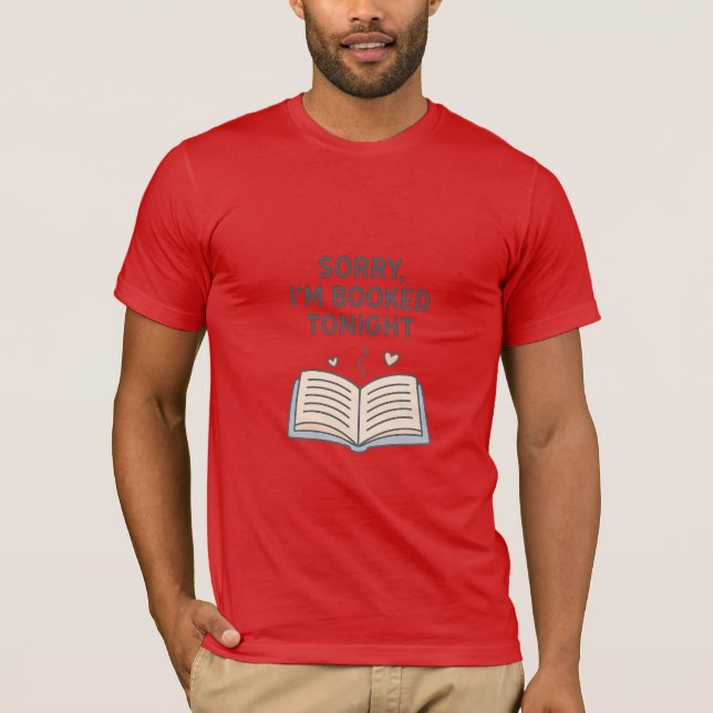 Camiseta Desculpe, estou marcado esta noite - livro introdu (Frente)