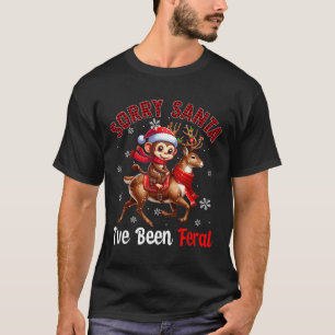 Camiseta Desculpe, fui Papai noel de Natal Feral, Macaco Ri
