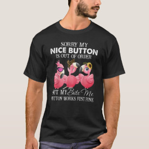 Camiseta Desculpe, Meu Botão Bonito Está Fora De Ordem Flam