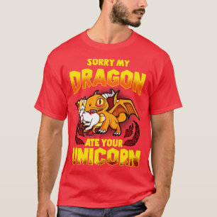 Camiseta Desculpe Meu Dragão Comeu Seu Unicórnio