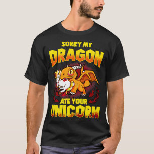 Camiseta Desculpe Meu Dragão Comeu Seu Unicórnio