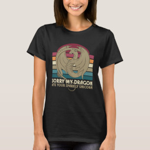 Camiseta Desculpe, meu dragão comeu seu unicórnio brilhante