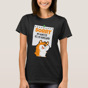 Camiseta Desculpe Meu Hamster Comeu Minha Lição de Casa Don