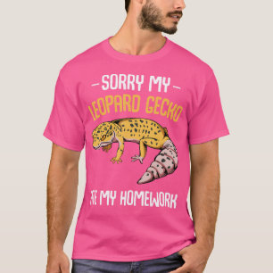 Camiseta Desculpe Meu Leopardo Gecko Comeu Minha Escola De
