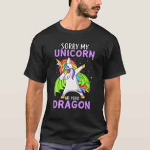 Camiseta Desculpe Meu Unicórnio Comeu Seu Dragão Dabbing