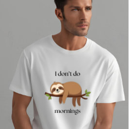 Camiseta DESCULPE NÃO FAZER MORNINGS Fashion de férias de v