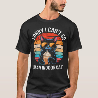 Camiseta Desculpe Não Posso Ir Sou Um Gato Indoor Dono de G