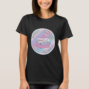 Camiseta Desculpe, Não Posso Ir, Sou um Gato Indoor Gato Di