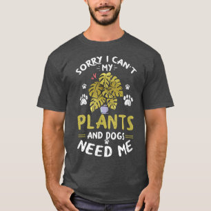 Camiseta Desculpe, não posso minhas plantas e cachorros pre