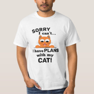 Camiseta DESCULPE, não posso, tenho PLANOS com o meu GATO!