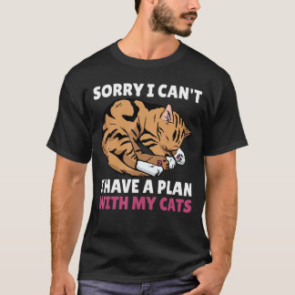 Camiseta Desculpe, não posso, tenho um plano com meus gatos