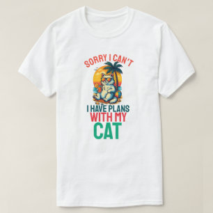 Camiseta Desculpe, Não Posso Ter Planos Com Meu Gato
