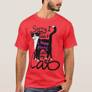 Camiseta Desculpe, não posso ter planos com meu gato