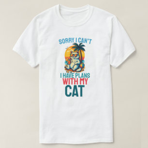Camiseta Desculpe, Não Posso Ter Planos Com Meu Gato