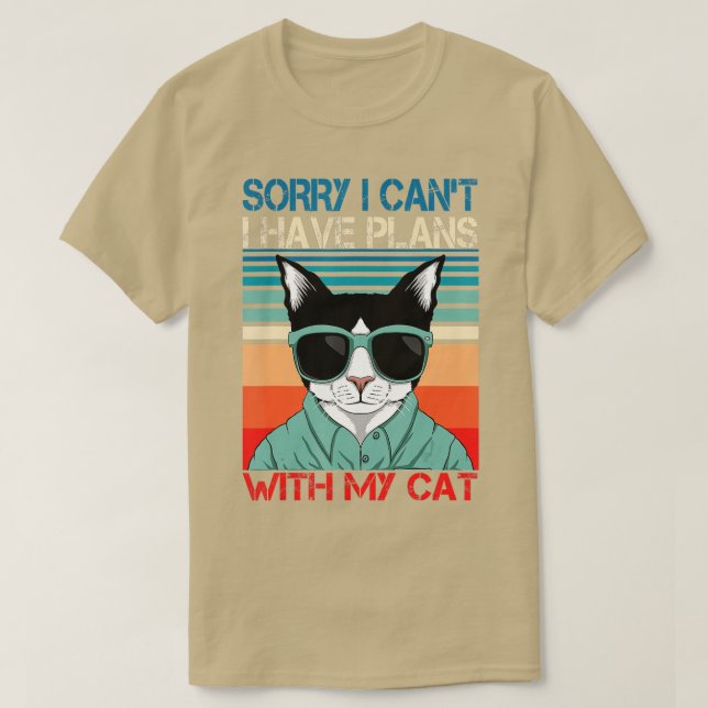 Camiseta desculpe, não posso ter planos com meu gato - 9 (Frente do Design)