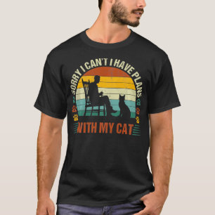Camiseta Desculpe, Não Posso Ter Planos Com Meu Gato Engraç