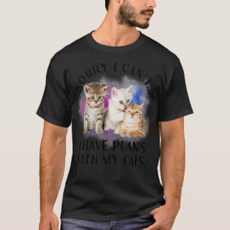 Camiseta Desculpe, Não Posso Ter Planos Com Meu Gato Eu Ado