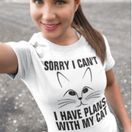 Camiseta Desculpe não ter planos com meu gato, T-shirts