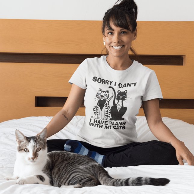 Camiseta Desculpe não ter planos com meu gato, T-shirts (Criador carregado)