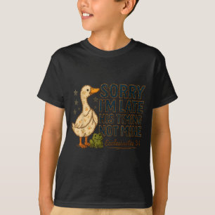Camiseta Desculpe o Atraso O Tempo Dele Não o Meu Pato Sapo