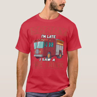 Camiseta Desculpe o atraso, vi um caminhão de bombeiros 260