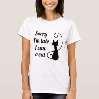 Camiseta Desculpe o atraso, vi um gato