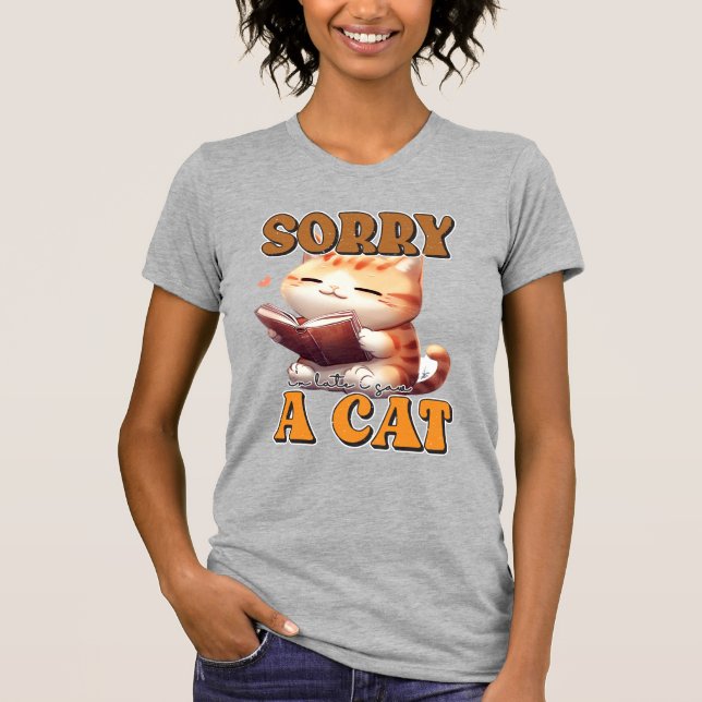Camiseta Desculpe o atraso, vi um gato (Frente)
