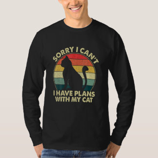 Camiseta Desculpe, Posso Ter Planos Com Meu Gato Garotas G
