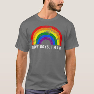 Camiseta Desculpe Rapazes Eu Sou Gay Rainbow Lgbtq Pride Ga