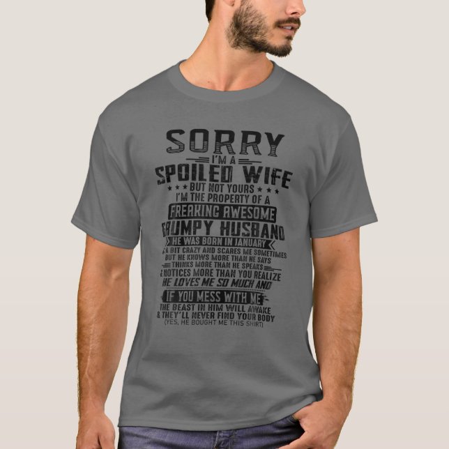 Camiseta Desculpe, sou uma esposa mimada incrível de Janeir (Frente)