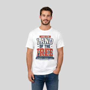 Camiseta Desde 1776 Terra dos Livres Patriótico EUA