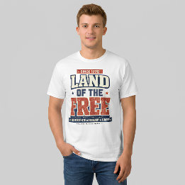Camiseta Desde 1776 Terra dos Livres Patriótico EUA Masculi