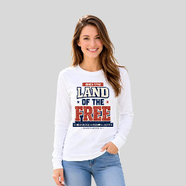 Camiseta Desde 1776 Terra Livre Patriótico EUA Feminino