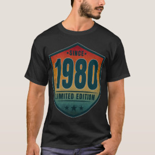 Camiseta Desde 1980 Edição Limitada Vintage Retro Pôr do So