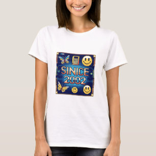 Camiseta DESDE 2002 - Fonte de pixel do computador traseiro