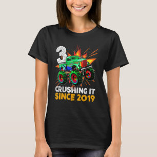 Camiseta Desde 2019 Crianças 3. º Aniversário 3 anos Monstr