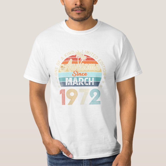 Camiseta Desde março de 1972 Vintage (Frente)