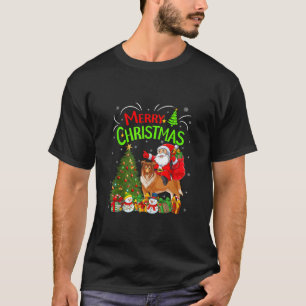 Camiseta Desdecorações Xmas Luzes Papais noeis Andando Ch C