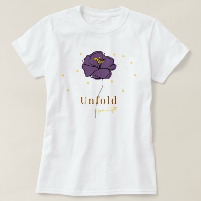 Camiseta Desdobre Sua Linha Floral Clara Arte - Confiança E (Frente do Design)