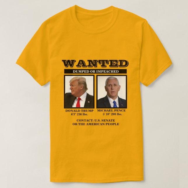 Camiseta Desejado: Presença de Trump (Frente do Design)