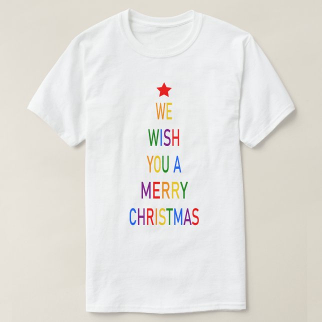 Camiseta Desejamos-lhe um Feliz Natal (Frente do Design)