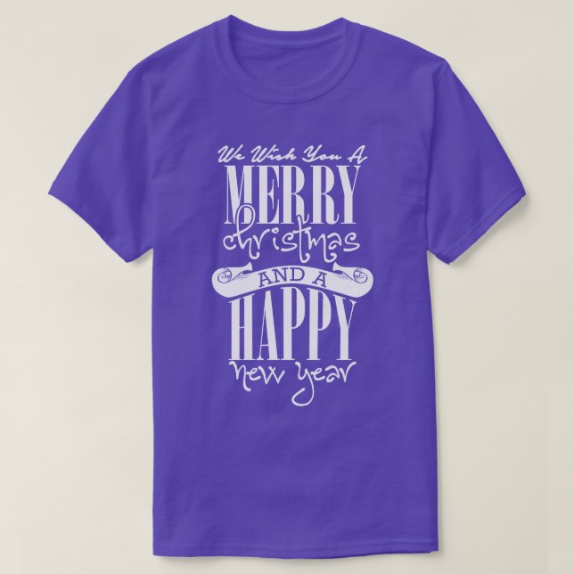 Camiseta Desejamos-lhe um Feliz Natal e um Feliz ano novo (Frente do Design)