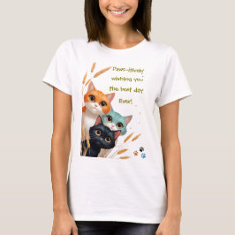 Camiseta Desejando a Você o Melhor Dia de Todos Kitten Espi