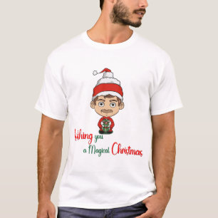 Camiseta Desejando-lhe um Homem de Natal mágico