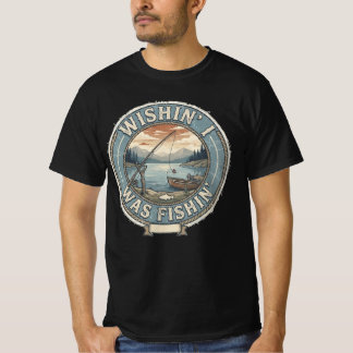 Camiseta Desejando que Estivesse Pescando – Pesca no Lago V