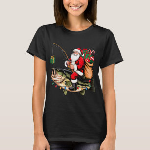 Camiseta Desejando um Feliz Fishmas Engraçado de Pesca de R