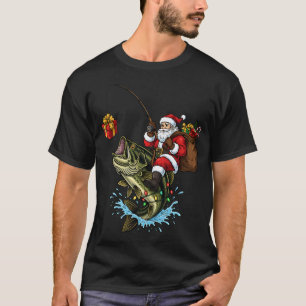 Camiseta Desejando um Ótimo Peixe Natal Divertido de Pesca